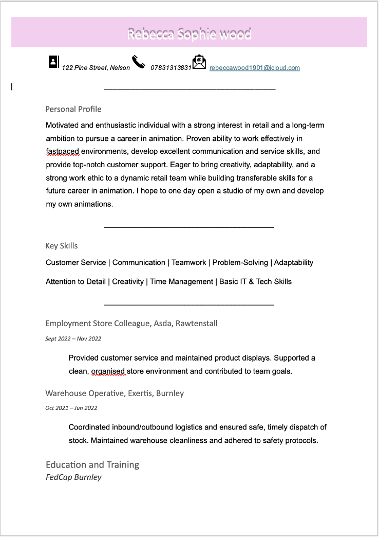 CV Example